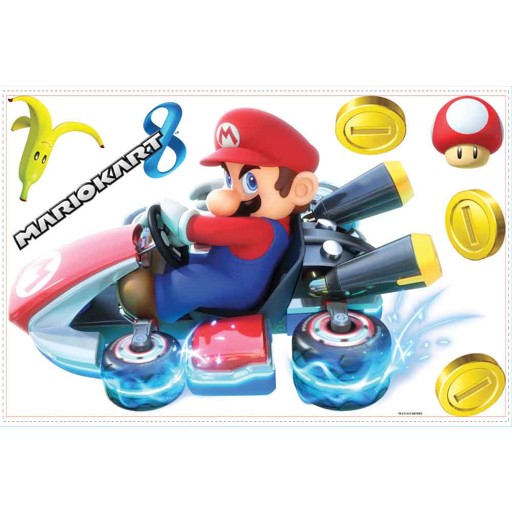 Super Mario Kart - Mario wallsticker kun 195.3 kr!