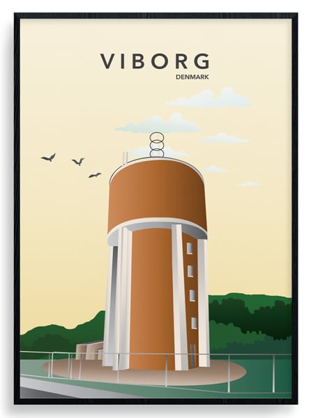 Plakat | Køb Viborg Plakat online | Wallstickerland.dk