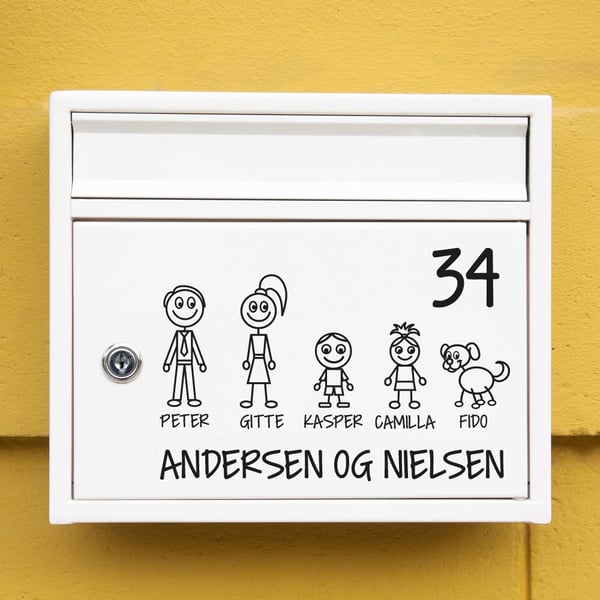 #1 Familie postkasse-sticker